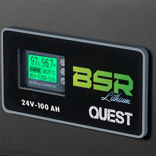 écran lcd sur la valise batterie lithium BSR Brushless 24V 100A
