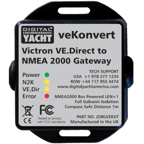 Fonctionnalités et installation de la passerelle veKonvert Digital Yacht VE.Direct vers NMEA2000