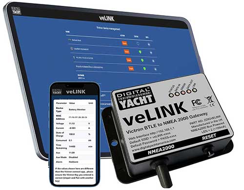 Passerelle Digital Yacht veLink - Victron Bluetooth vers NMEA2000