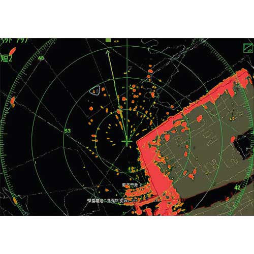 Fonction superposition radar/cartographie de l'écran radar furuno FR10 et fr12