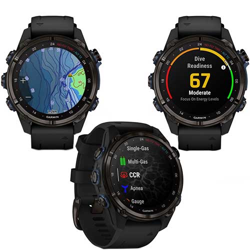 Technologies de pointe de la montre de plongée connectée GPS Descent Mk3i Garmin carbon gray