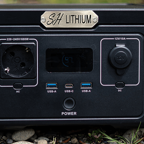 Prises et connectiques de la station nomade lithium SH lithium 600W
